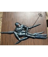 Ski Sculpture Metal 13x26 inches wall mount - $9.78