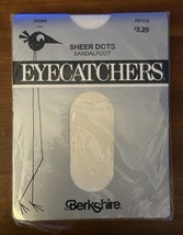 VINTAGE 80s Eyecatchers Ivory Pantyhose Textured Sheer Dots Pattern PETI... - $197.63 MXN