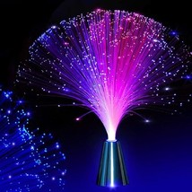 2Pcs Led Colourful Changing Fibre Fiber Optic Fountain Night Light Calming Lamp  - £30.36 GBP