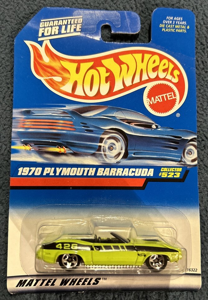 1996 Hot Wheels 1:64 Collector #523 1970 Plymouth Barracuda 426 Green - $4.89