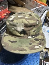 US Army OCP Multicam Patrol Cap Hat Type Ranger Size Large 7 1/2 with Rank - £13.01 GBP