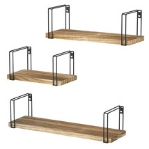 Floating Shelves Wall Mount, Rustic Wall Shelves Set Of 3, Hanging Shelves For W - £27.17 GBP