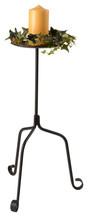 Plant &amp; Candle Floor Stand Scrolled Wrought Iron Amish Blacksmith Usa Handmade - £59.23 GBP