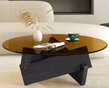 Coffee Table, Round Coffee Table For Living Room Modern Glass Coffee Tab... - £304.60 GBP