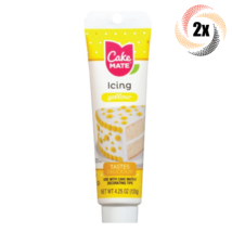 2x Tubes Cake Mate Decorating Icing | Yellow | 4.25oz | Tastes Delicious - £12.46 GBP