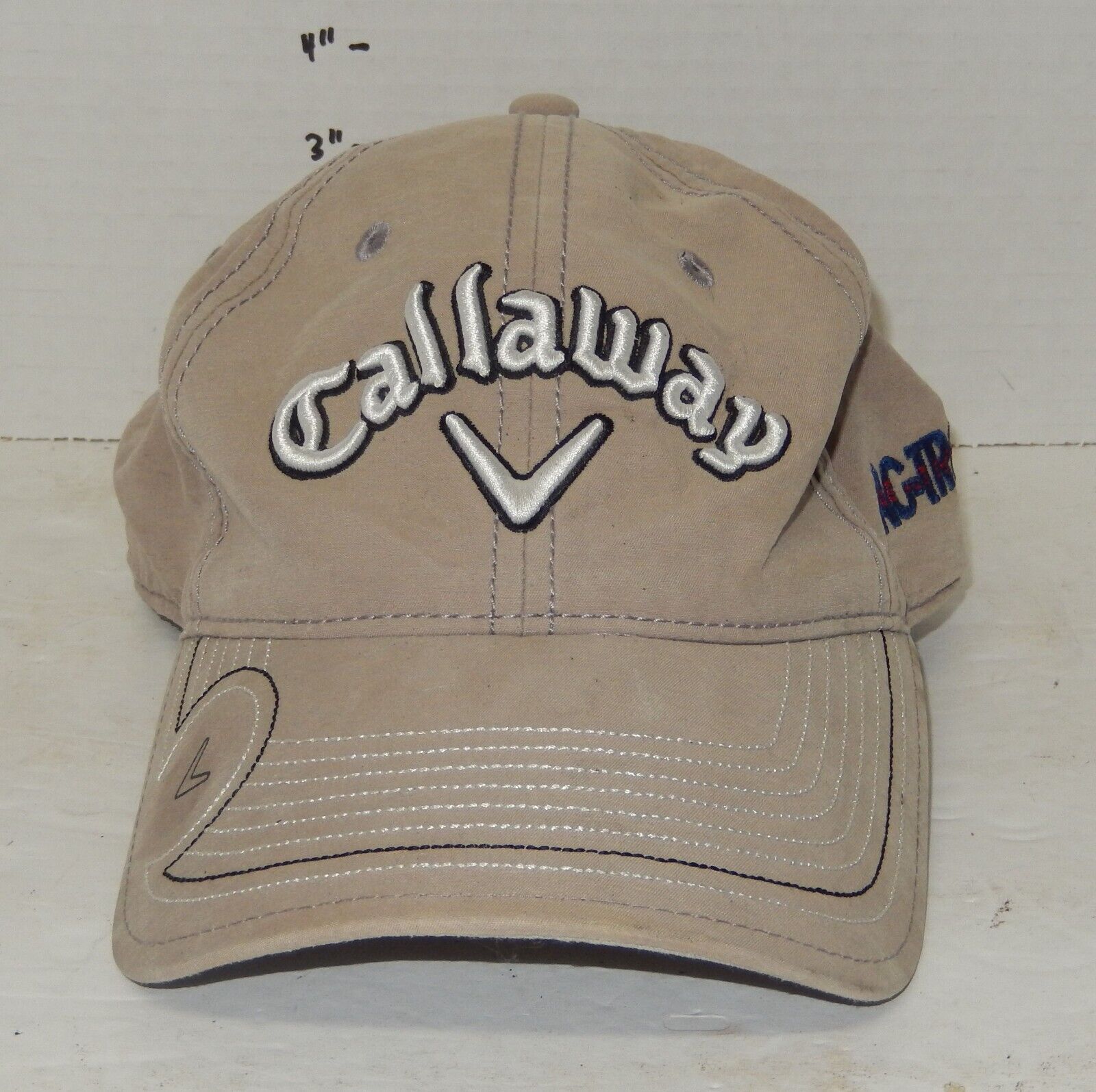 Callaway Golf V Hat Cap Tan White AG-TRONIX Odyssey New Era - $15.69