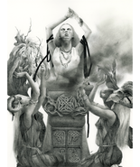 The Ritual - Original Art, Graphite Occult Pagan Fantasy Drawing  - £513.55 GBP