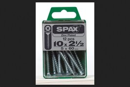 SPAX No. 10 x 2-1/2 in. L Phillips/Square Flat Head Zinc-Plated Steel Mu... - $21.61