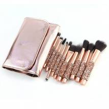 10Pcs Makeup Brushes Powder Foundation Pencil Diamond Brush With Case Lady Set - £13.58 GBP