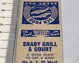 Matchbook Cover  Shady Grill &amp; Court  restaurant  Panama City, FL gmg  U... - £9.73 GBP
