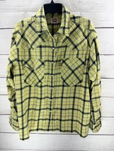 Levis Plaid Long Sleeve Pearl Snap Flannel Shirt Size X-Large Green Black - £15.69 GBP