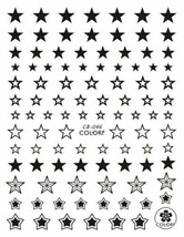 Nail Art Large Solid & Hollow Black Stars Perfect 3D Art Nail Sticker CB046 - $3.39