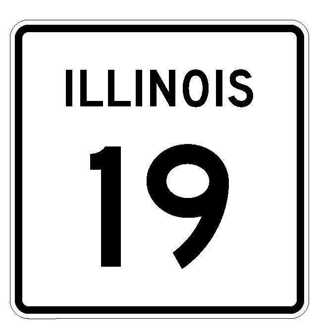 Primary image for Illinois State Route 19 Sticker R4314 Highway Sign Road Sign Decal