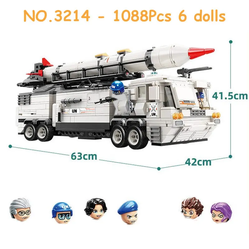 QMAN 1088pcs Missile launcher Military Building Block Army Weapon Soldier Model - £65.97 GBP