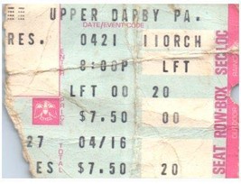 Hot Tuna Ticket Stub April 21 1977 Upper Darby Pennsylvania - $34.64