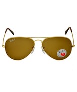 Ray-Ban RB3025 Aviator Classic Gold Frame Brown Lens 58mm Polarized Sung... - $159.16 CAD
