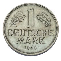 1968-F German 1 Mark Coin (BU Condition) Stuttgart Mint KM 110 - $77.22
