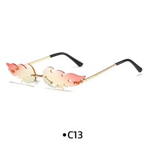 Lame shape sunglasses y2k vintage wave rimless narrow eyewear uv400 outdoor sun glasses thumb200