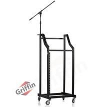 GRIFFIN Rack Mount Cart Stand &amp; Top Mixer Platform 25U - Rolling Music Studio Bo - £70.30 GBP