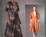 Vogue V1801 Misses L to XXL Easy Deep V Neck Dress UNCUT Sewing Pattern - $19.65