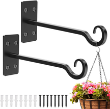 Hanging Plant Brackets - 2 Pack 12 Inch Wrought Iron Plant Hooks for Hanging Pla - £26.02 GBP