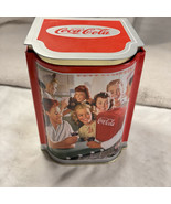 Vintage Coca Cola Tin Trinket Box with Hinged Lid Measures 5&quot; x 4 1/4&quot; O... - $18.99