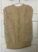 JohnPaulRichard Women&#39;s Beige Sweater &amp; Faux Fur Vest Size M - €21,57 EUR