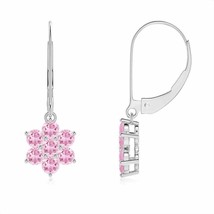 ANGARA Natural Pink Tourmaline Round Drop Earrings for Women in 14K Gold (2.5MM) - £352.40 GBP