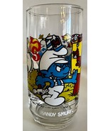 Hardees The Smurfs HANDY SMURF Drinking Glass Vintage 1983 Collectible f... - £6.24 GBP