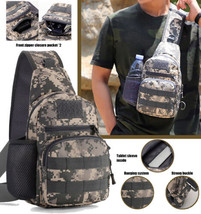 Men Tactical Shoulder Bag Sling Crossbody Chest Oxford Travel Outdoor Backpack  - £33.56 GBP