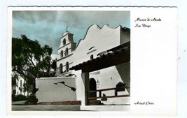Mission de Alcala San Diego California Hand Colored Real Photo Postcard 1960&#39;s - £9.27 GBP