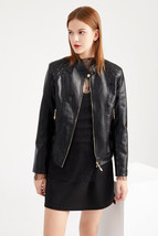 Women&#39;s Leather Jacket, Lambskin Leather Biker jacket Soft Leather Biker Moto - £112.68 GBP+