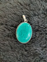 Turquoise agate Gemstone Pendant Silver Plated Large Jewelry P4 - £7.15 GBP