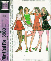 Misses&#39; KNIT TOPS &amp; SKIRT Vintage 1973 McCall&#39;s Pattern 3580 Size 16 - £9.38 GBP