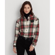 Lauren Ralph Lauren Women&#39;s Bullion Checked Plaid Twill Shirt, Regular and Pe... - £36.21 GBP