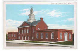 City Hall Fergus Falls Minnesota 1930s postcard - £4.73 GBP