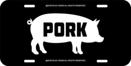 Pig Pork Porc Agriculteur Assorties Couleurs Noir Aluminium Métal Licence Plat 2 - £7.18 GBP