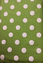 Light Green with Large white dots Cotton Quilt Fabric 5 yards x 45&quot; wide USA - £25.32 GBP