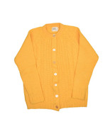 Vintage Jeana Wool Cardigan Sweater Womens 38 S Yellow Cable Knit Raglan... - £24.23 GBP