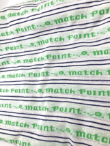 Tennis Fabric 4 Yards Vintage Match Point Stretch Knit White Green Blue 1970s - £29.60 GBP