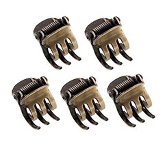 Set of 5 Retro Style Mini Claw Clips Hair Claw Hair Clips Bronze #01 - $20.96