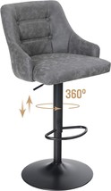 Swivel Bar Stool Adjustable Airlift Counter Height Bar Stool, By Alpha H... - £99.07 GBP