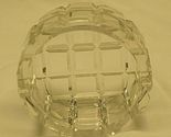 Crystal Ashtray Diamond Waffle Pattern Ribbed Sides 2 Slot Unknown Maker b - $19.79