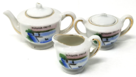 Niagara Falls Tea Set Miniature Porcelain Japanese 5 Piece Pot Sugar Pitcher - £15.11 GBP