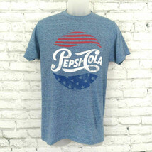 Tee Luv Pepsi Cola T-shirt Mens Small Blue Soda Pop Stars Stripes USA Cr... - $15.99