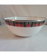 Hallmark Mitford Enamelware Santa Christmas Bowl, Large Size, Plaid Trim... - £18.24 GBP