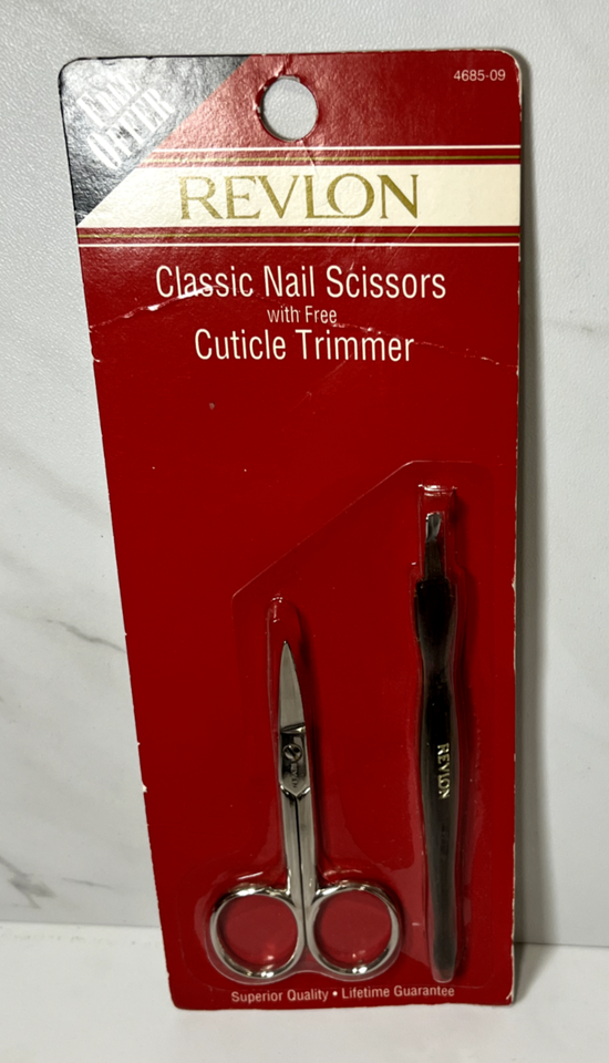 Revlon Classic Nail Scissors With Cuticle Trimmer Superior Quality Vintage - $19.80