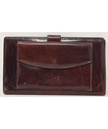 Bosca Wallet Brown Vintage Hand Stained Hide Leather Card ID Coin Pocket... - $49.50