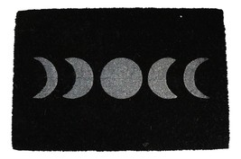 Moon Phase Triple Moon Goddess Black Coir Coconut Fiber Floor Mat Doormat - £21.23 GBP