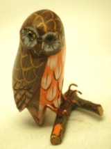 Owl Bird Wooden Figurine Shadow Box Shelf Unknown Maker - £11.89 GBP